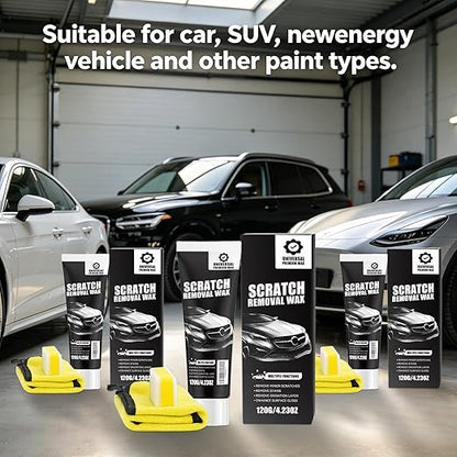 Scratch Remover for Vehicles - Car Paint Scratch Remover with Sponge & Wipe, Car Scratch Repair Kit for All Color, Auto Detailing Polish for Light to Deep Scratches (2 PC)