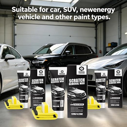 Scratch Remover for Vehicles - Car Paint Scratch Remover with Sponge & Wipe, Car Scratch Repair Kit for All Color, Auto Detailing Polish for Light to Deep Scratches (3 PC)