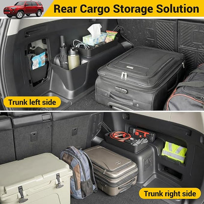 Rear Trunk Organizer for 2010-2024 Toyota 4Runner 5-Seat 2nd Row Without Speaker Accessories, Storage Bin Trunk Storage Box Cargo Tray for 10-24 4 Runner(5Pcs Trunk Organizer,Not for 7-Seat)