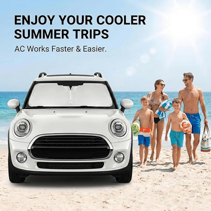 Windshield Sun Shade for BMW Mini Cooper 2015-2024 2025 Sunshade Front Window Shade Custom Fit Mini Cooper Accessories Sun Visor Foldable Shade Blocks UV Rays Accessories