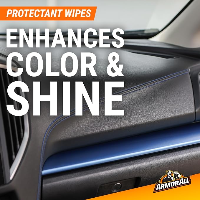 Armor All Car Cleaning Wipes and Protectant Wipes, Interior Car Wipes -50 Count (Pack of 2)