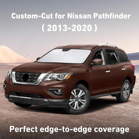EcoNour Windshield Sunshade Compatible for Nissan Pathfinder 2013-2018 2019 2020, Sun Visor for Front Windshield & Window Sun Shade Cover, UV Heat Blocker & Protector, Car Accessories
