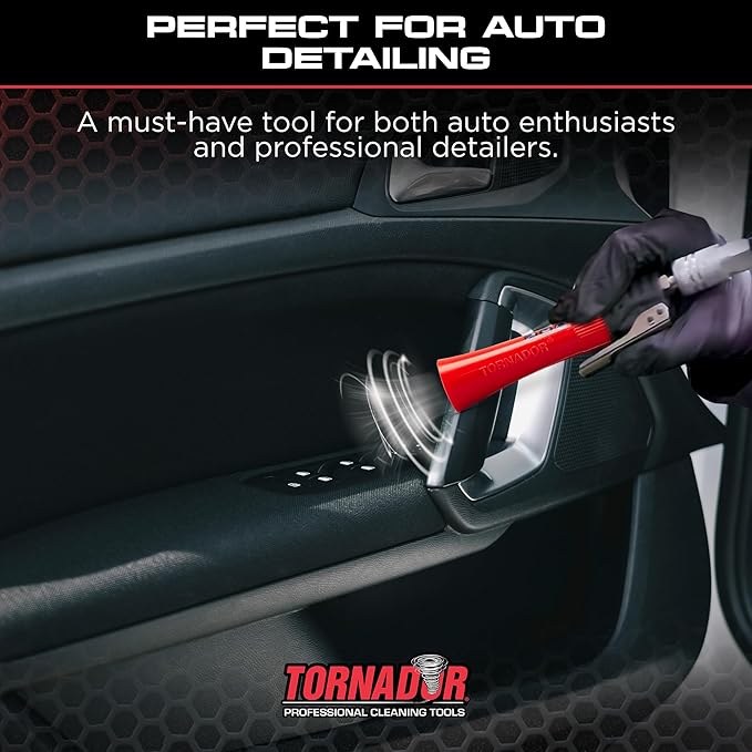 Tornador Z-007 Mini | Compact High-Pressure Car Cleaning Tool | Ergonomic Design Speeds Up Interior Detailing | Works with Air Compressor | Powerful & Portable