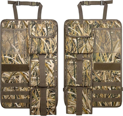 MYDAYS 2 Pack Tactical Seat Back Gun Rack, Camo Front Seat Organizer with MOLLE Panel Vehicle Gun Holder, Hunting Rifle/Shotgun (Camo1)