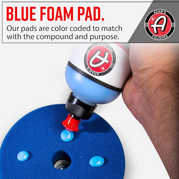 Adam's Polishes Premium Polisher Pads - Expertly Designed to Make Polishing and Paint Correction Easier, Quicker - Color Coded to Match with Recommended Polishes or Compounds (5.5, Blue Compound Pad)
