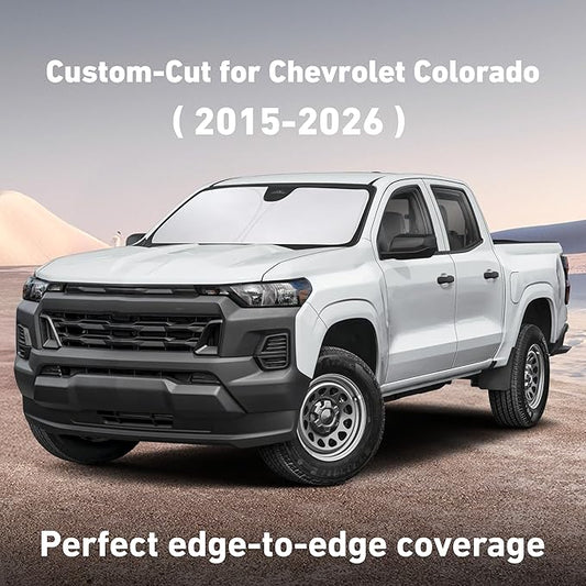 EcoNour Windshield Sunshade Compatible for Chevrolet Colorado 2015-2024 2025 2026, Sun Visor for Front Windshield & Window Sun Shade Cover, UV Heat Blocker & Protector, Car Accessories