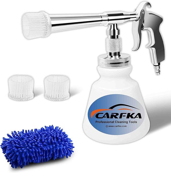 Car Cleaning Gun, CARFKA High Pressure Car Detailing Wash Gun 1L Foam Bottle Wash Spray Bottle Nozzle with Metal Spinner