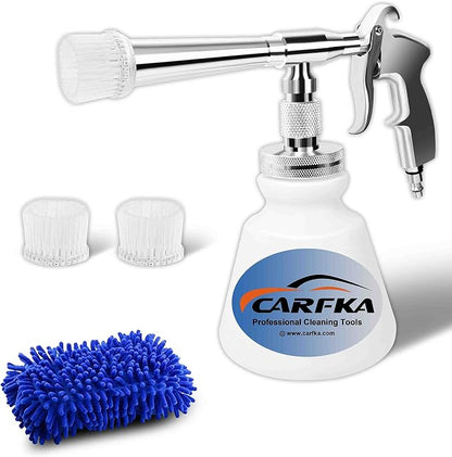 Car Cleaning Gun, CARFKA High Pressure Car Detailing Wash Gun 1L Foam Bottle Wash Spray Bottle Nozzle with Metal Spinner