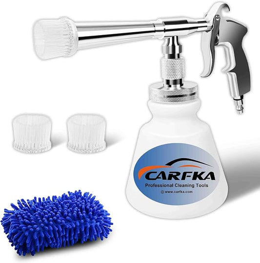 Car Cleaning Gun, CARFKA High Pressure Car Detailing Wash Gun 1L Foam Bottle Wash Spray Bottle Nozzle with Metal Spinner