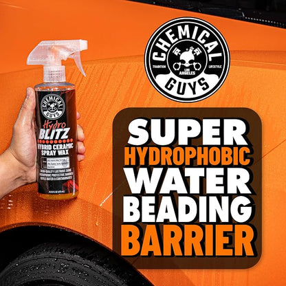 Chemical Guys HydroBlitz Ceramic Spray Wax with Carnauba - Hybrid Car Wax Spray Formula for Cars, Trucks, SUVs and RVs, Boosts Gloss, Protection & Water Beading on Paint, Glass and Wheels, 16 fl oz