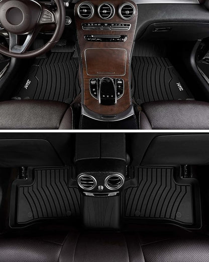 3W Floor Mats & Cargo Liner for Mercedes Benz GLC 2026 2025 2024 2023 GLC300 / GLC43 AMG / GLC63 AMG SE (Not for Coupe & PHEV (350e)), TPE All Weather Floor Liner & Cargo Mats Car Accessories