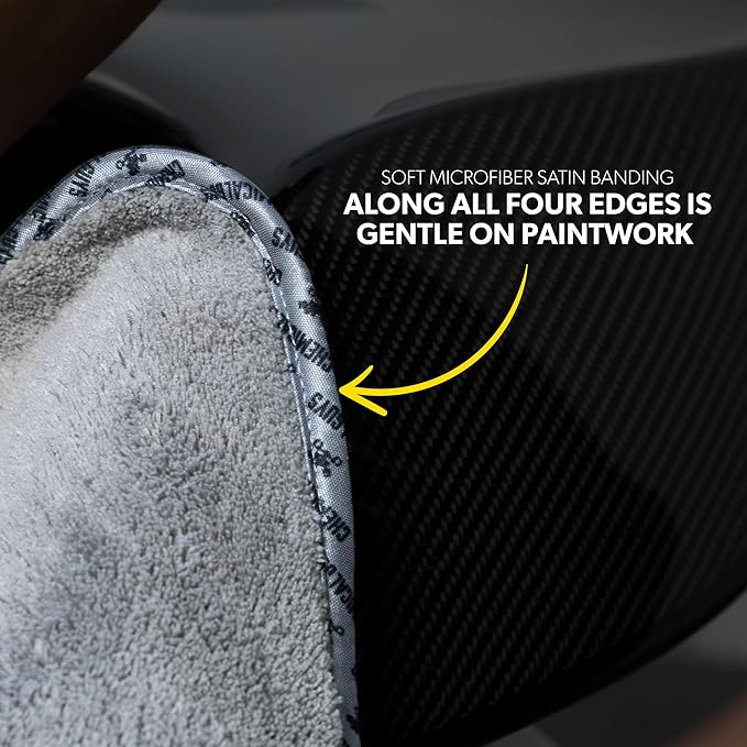 Chemical Guys Woolly Mammoth Large Microfiber Drying Towel - 36 x 25 Inch Gray, Ultra Plush Super Absorbent Car Drying Towel for Cars, Trucks, SUVs, Motorcycles, RVs, and Auto Detailing