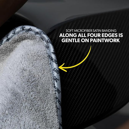 Chemical Guys Woolly Mammoth Large Microfiber Drying Towel - 36 x 25 Inch Gray, Ultra Plush Super Absorbent Car Drying Towel for Cars, Trucks, SUVs, Motorcycles, RVs, and Auto Detailing