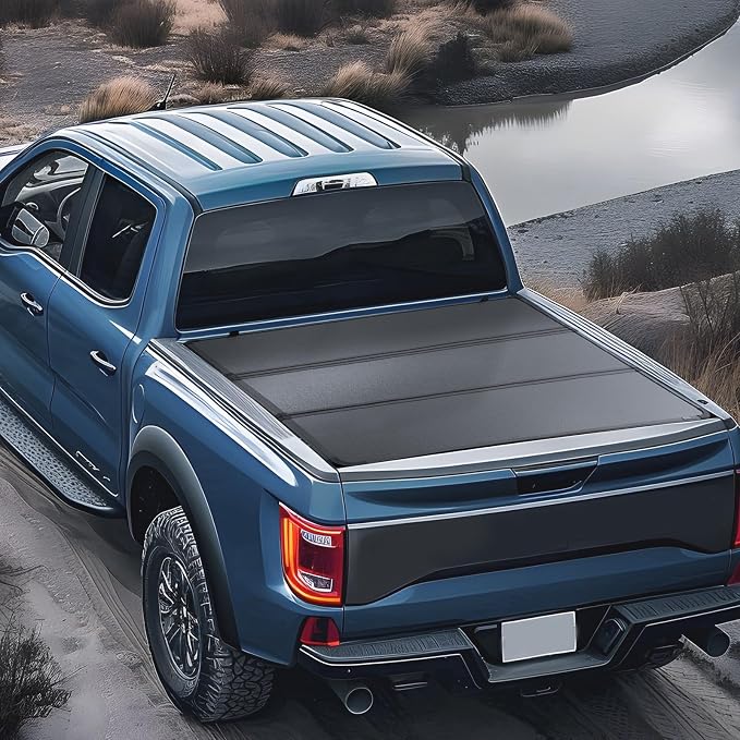 VEVOR Hard Tri-Fold Truck Bed Tonneau Cover, Compatible with 2015-2024 Ford F-150, Lightning, Styleside 5.5' (65.4") Bed, Fit 5.6' x 5.4'/5.5' x 5.4' (67.1" x 65.2"/65.4" x 65.2") Inside Bed, 400lbs