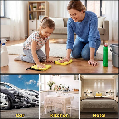 Tallew 120 Pcs Yellow Microfiber Towels: 16"x16" Microfiber Drying Towels Bulk Micro Fiber Car Cleaning Cloth for Cars Drying Washing Polishing Cleaning Household Supplies