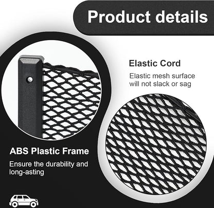 Frienda 2 Pcs Boat Storage Net Bag, ABS Plastic Car Framed Mesh Net Holder, Phone & Cargo Organizer with Screws for Auto, Rv, Boat, Pontoon, Truck Pocket Storage (32 x 8 Inch)
