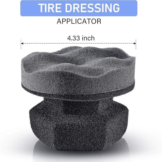 3 Pieces Tire Shine Applicator Tire Dressing Applicator Pads Tire Sponge Applicator Foam Tire Gel Wet Applicator Car Detailing Reusable Cleaning Supplies for Tire Shine (Gray,4.33 Inch)