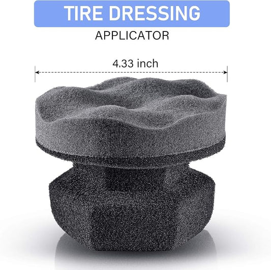 3 Pieces Tire Shine Applicator Tire Dressing Applicator Pads Tire Sponge Applicator Foam Tire Gel Wet Applicator Car Detailing Reusable Cleaning Supplies for Tire Shine (Gray,4.33 Inch)