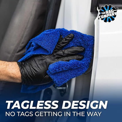 The Rag Company - Creature Edgeless Auto Detailing Towels (10-Pack) Professional 70/30 Blend, Dual-Pile Plush Microfiber, Buffing & Polishing, 420gsm, 16in x 16in, Royal Blue
