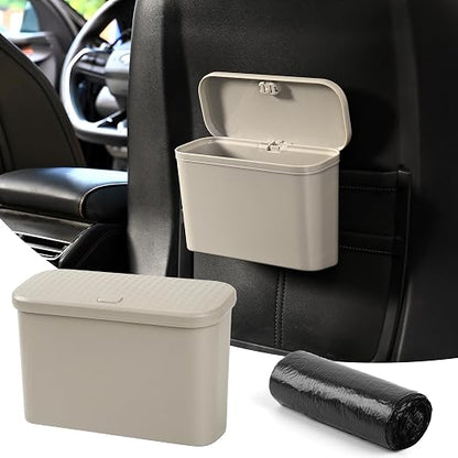 Car Trash Can, Waterproof Multi Functional Auto Trash Bin for Door/Console/Seat Back,Leak-Proof Trash Can for Car, Truck, SUV - Essential Car Accessories for Organization (beige2)