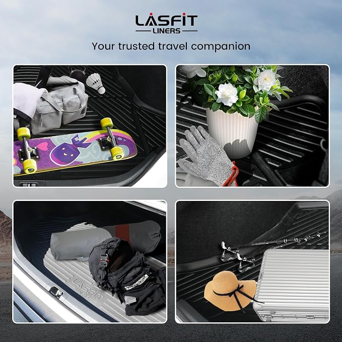 LASFIT Trunk Mat for Honda Accord 2017 2016 2015 2014 2013 Sedan Only, All Weather Custom Fit TPE Cargo Mat Trunk Tray Cargo Tray, Black (Not for Coupe & Hybrid)