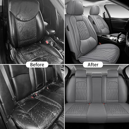 WELLDO Car Seat Covers, 5 Seats, Gray, w02 | Waterproof, Scratch-Resistant, Breathable & Easy to Clean, Universal Fit for SUV Sedan Truck, Full Set