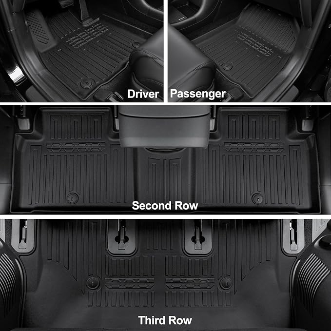 Floor Mats for 2026 Hyundai Palisade 7/8 Seat (Only Gas), All Weather TPE Black Cargo Mat with 3rd Seat Back Cover and Lower Trunk Mat for 2026 Hyundai Palisade Calligraphy Accessories