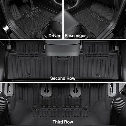 Floor Mats for 2026 Hyundai Palisade 7/8 Seat (Only Gas), All Weather TPE Black Cargo Mat with 3rd Seat Back Cover and Lower Trunk Mat for 2026 Hyundai Palisade Calligraphy Accessories