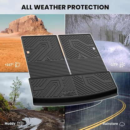 LASFIT Cargo Mat & Seatback Mat for Volkswagen Tiguan 2018-2024(Fit 7 Seats), Custom Fit All-Weather TPE Rubber Backrest & Trunk Mats for VW Tiguan Accessories, Waterproof, Easy to Clean, Black