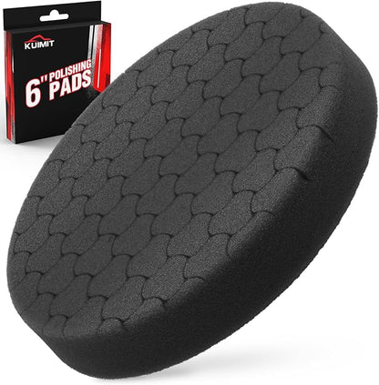 Black Polish Pad, Buffing Polishing Pads, 1Pc 6.5 Inch Face for 6 Inch 150mm Backing Plate Compound Buffing Sponge Pads for Car Buffer Polisher Compounding, Polishing and Waxing