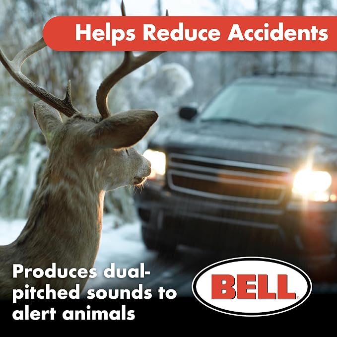 BELL Automotive 22-1-01000-8 Deer Warning Black, Helps Reduce Accidents, Alert Animals, Easy to Install