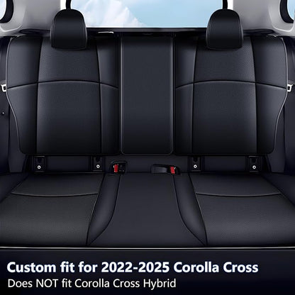 TTX LIGHTING Custom Fit Seat Covers for Toyota Corolla Cross L,LE,XLE 2022-2026 (Not for Hybrid) Faux Leather Corolla Cross Car Seat Covers Full Set Black