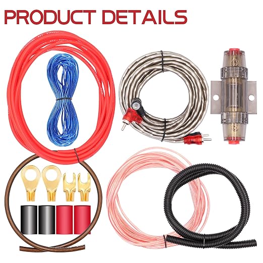 8 Gauge Car Amp Wiring Kit,1000 Watt Amp Wire kit,Make Connections and Brings Power to Your Audio Systems, Subwoofers and Speakers