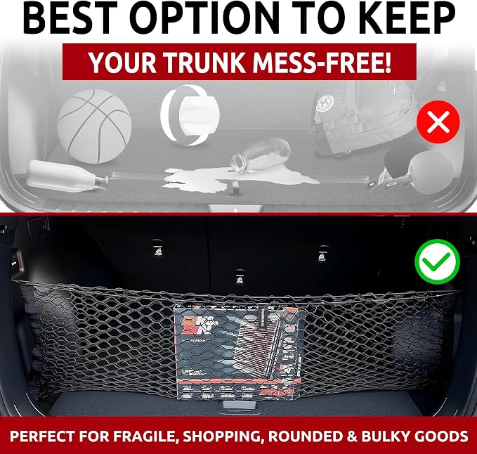 Envelope Style Automotive Trunk Mesh Cargo Net for Hyundai Tucson Se Sel 2022-2026 - Premium Trunk Organizer and Storage - Luggage Net for Crossover - Best Car Organizer for Hyundai Tucson