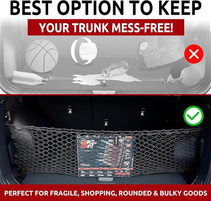 Envelope Style Automotive Trunk Mesh Cargo Net for Hyundai Tucson Se Sel 2022-2026 - Premium Trunk Organizer and Storage - Luggage Net for Crossover - Best Car Organizer for Hyundai Tucson