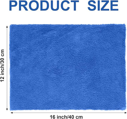 Shimeyao 30 Pcs 12 x 16 Inch Edgeless Microfiber Plush Towels for Cars Detailing Drying Wash Polishing Absorbent Cleaning Cloths, 500 GSM (Dark Blue)