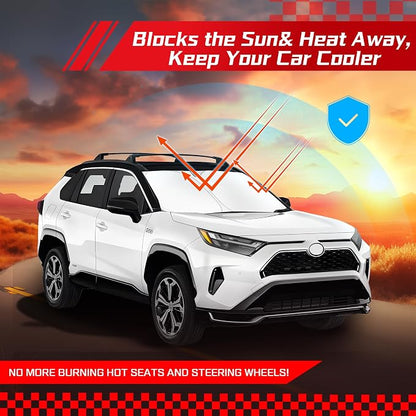 ARISMOTOR Windshield Sun Shade for Toyota RAV4 2019-2025 2026, Custom Fit Foldable Front Window Sunshade Sun Visor Protector, Block UV Rays Keep Your Car Cooler
