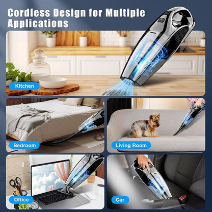 Upbooz Handheld Vacuum Cordless Rechargeable Portable Car Vacuum, 7500Pa Powerful Suction Mini Hand Held Vacuum, 670ML Cup Lightweight Small Vacuum Cleaner for Car/Office/Home, Pet Hair