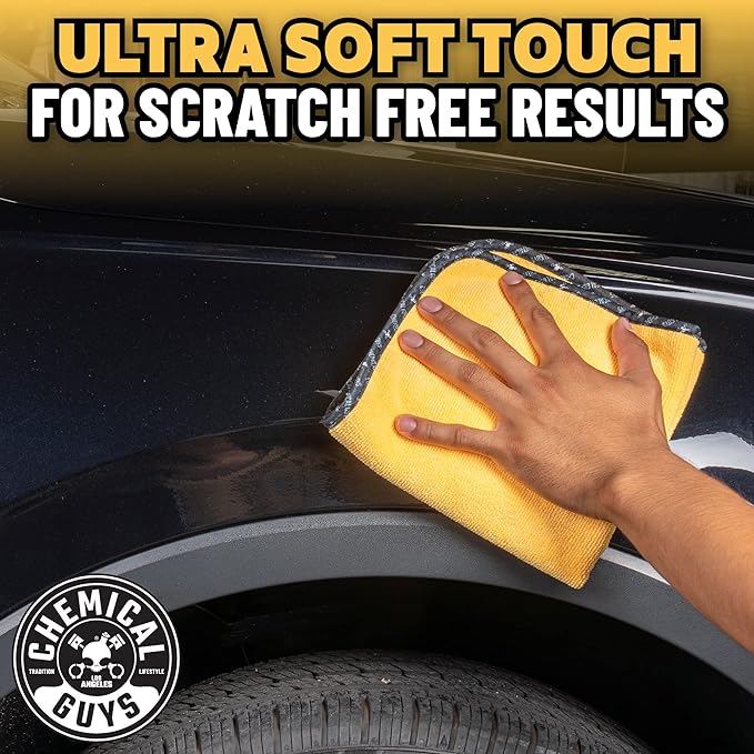 Chemical Guys Professional Grade Premium Microfiber Towels for Cars,Gold,16" x 16",Ultra-Soft and Scratch-Free Car Detailing Cloths for Trucks,Motorcycles,and More,(Pack of 6)