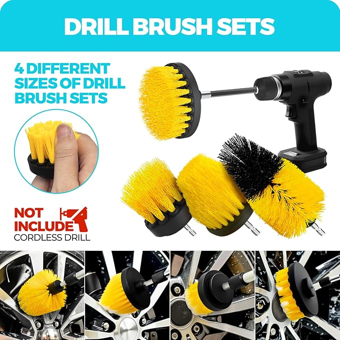 ALFLOD 30Pcs Car Detailing Kit, Car Detailing Brush Set, Car Wash Cleaning Kit, Car Dusters Extendable Handle Cleaning Exterior, Car Cleaning Gel, Car Cleaning Tools Kit for Interior, Exterior, Wheels