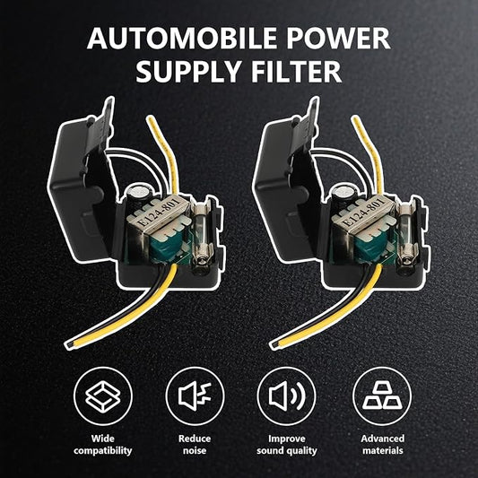 2Pcs Car Stereo Noise Filter, 12V Car Power Filter, 3.93in Amplifier Noise Filters, ABS Cars Radio Power Filters for Cars Stereos Receivers, Equalizers, Amplifier, Speaker