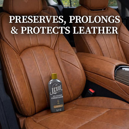 Lexol All Leather Conditioner for Car Seats and Interiors, Couches and Furniture, Shoes and Boots, Bags and Jackets, Baseball Gloves, Horse Saddles, 16.9 oz