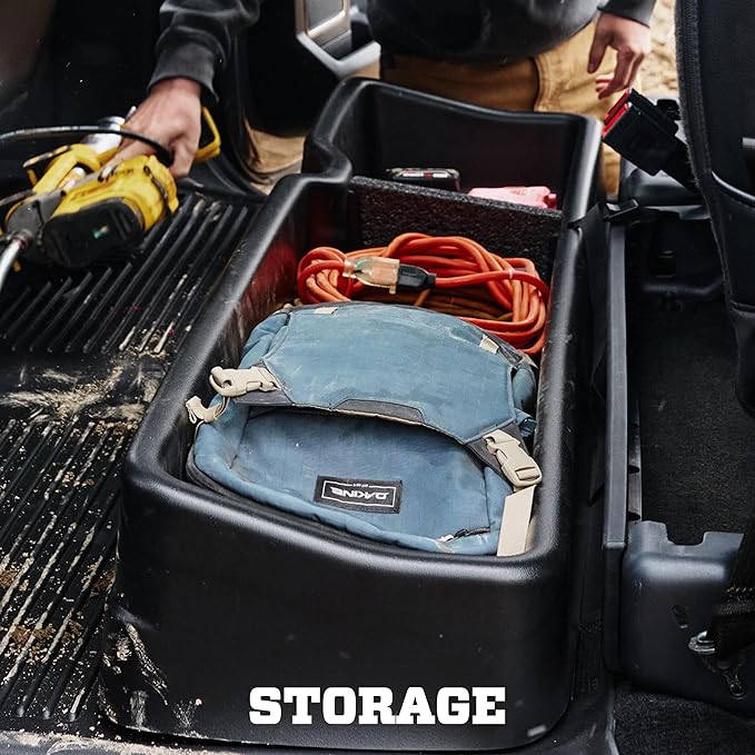 Husky Liners — Under Seat Storage Box | Fits 2014-2018 Chevrolet Silverado/GMC Sierra 1500, 2015-2019 Chevrolet Silverado/GMC Sierra 2500/3500 HD Crew Cab - Black| 09031