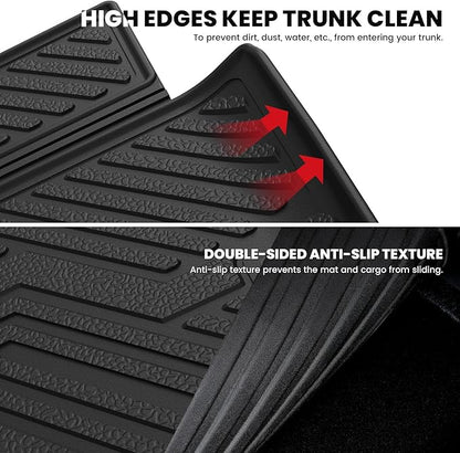 LASFIT Trunk Mat & Backrest Mat for Dodge Durango 2011-2026, Fit 2nd Row Bench Seat(7 Seats) & 2nd Row Bucket Seat (6 Seats), Not for 5 Seats, All Weather TPE Custom Fit Car Mat Cargo Liner, Black