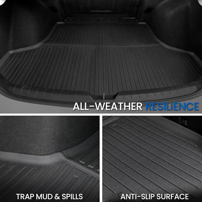 Floor Mats Set for 2021-2026 Kia K5 FWD & 2020-2026 Hyundai Sonata Gas FWD, All Weather TPE Floor Liners Trunk Mat Cargo Liner Accessories