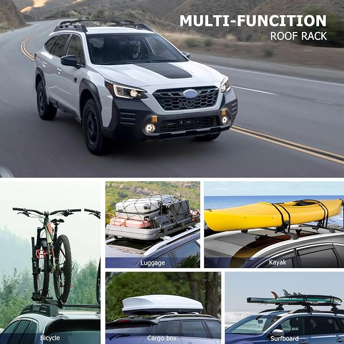 300Lbs Lockable Roof Rack Crossbars Compatible with Subaru Forester Wilderness 2022-2026, Heavy Duty Aluminum Anti-Corrosion Cross Bar Fit Luggage Luggage Kayaks Bicycles Snowboard