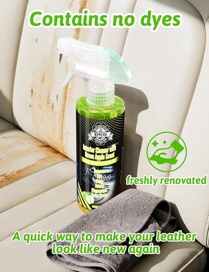 Kingvo Interior Car Cleaner, Car Seat Cleaner Cleaning Kit Carpet Shiny Stuff Deep Cleans Rubber Floor Mat Truck,Green Apple Scent