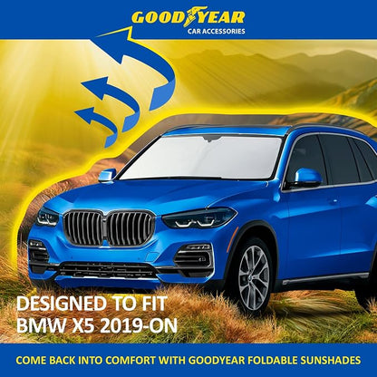 Goodyear Foldable Windshield Sunshade for BMW X5 2019-2026, SUV car Accessories, Sunshade Cover, Sun Shade Car Windshield, Window Sun Blocker - GY008219