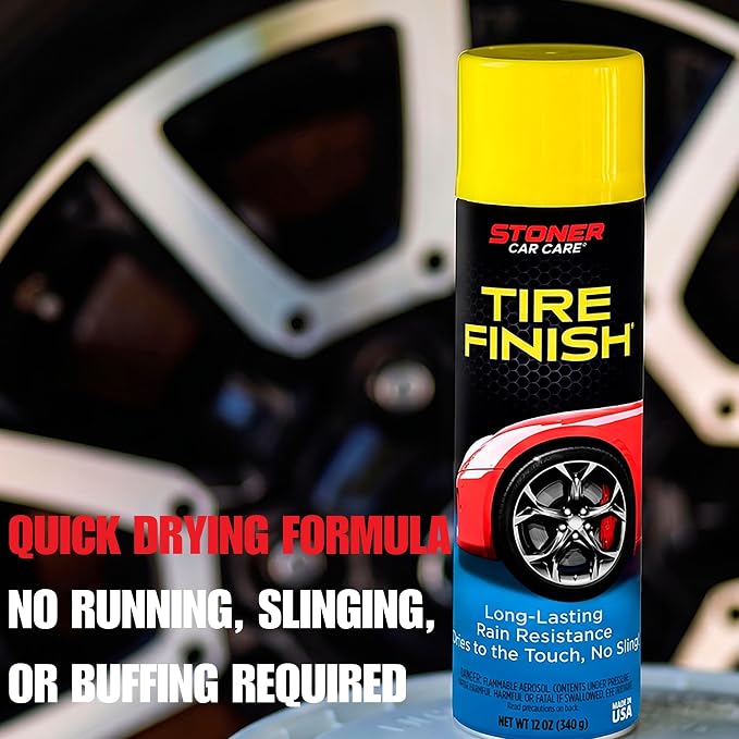Stoner Car Care 91094-6PK More Shine Tire Finish – Tire Shine Spray Restores Deep Matte Black Finish with Long-Lasting Rain-Resistant Protection, Dry-to-Touch – 12 oz (Pack of 6)