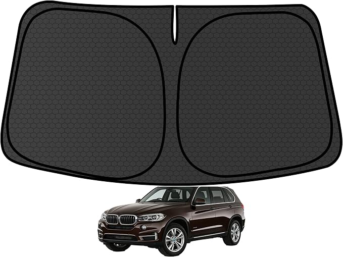 X5 Customized Windshield Sun Shade for 2014 2015 2016 2017 2018 X5 (Fit for M Sport | xLine) Front Window Sunshade Visor Protector Foldable Blocks UV Rays Keep Car Cooler Accessories